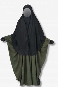 Niqab 2 Peças com Clips 1,5 m Umm Hafsa
