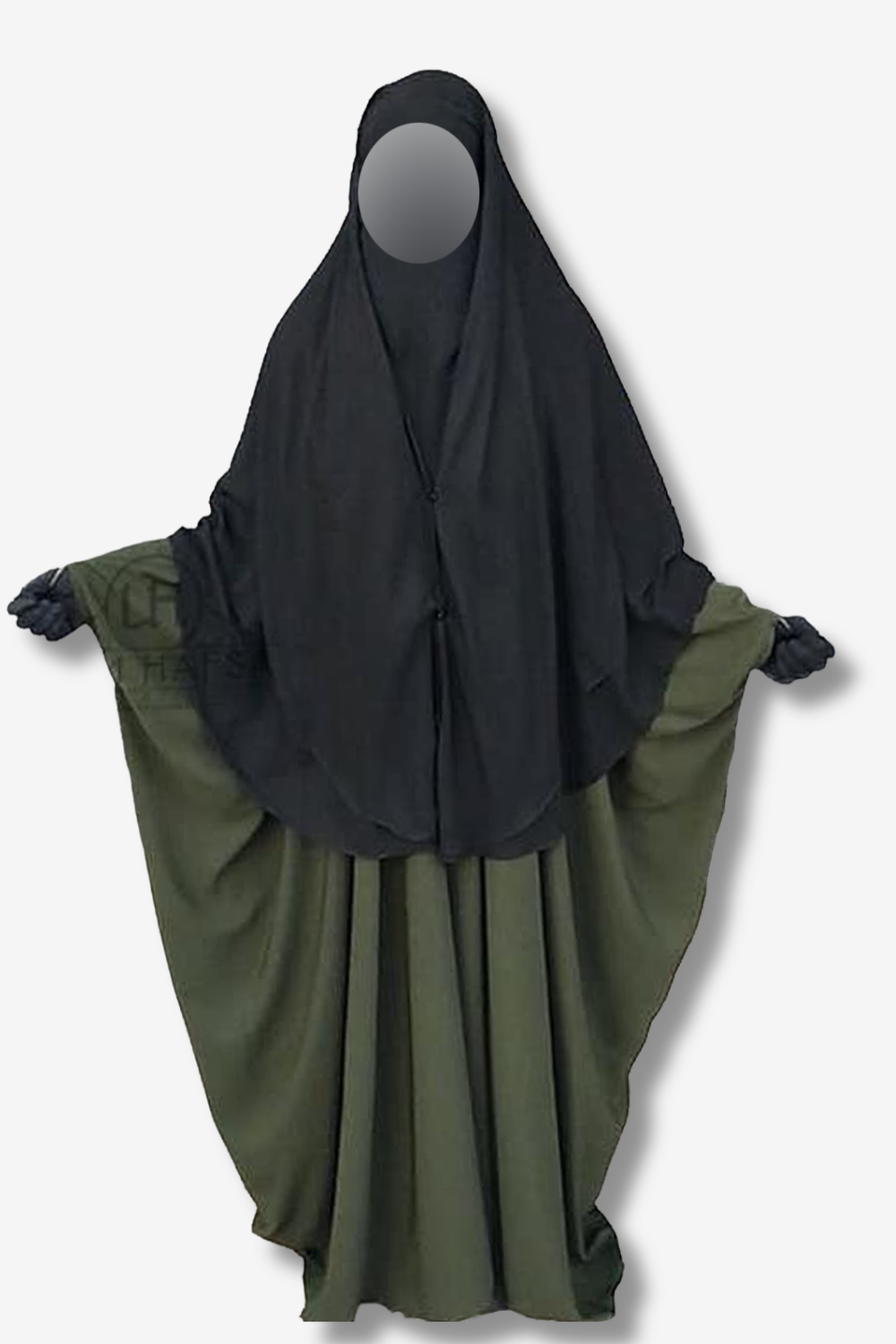 Niqab de 2 Piezas con Clips 1,5 m Umm Hafsa-Niqab & Sitar-Safwa Boutique