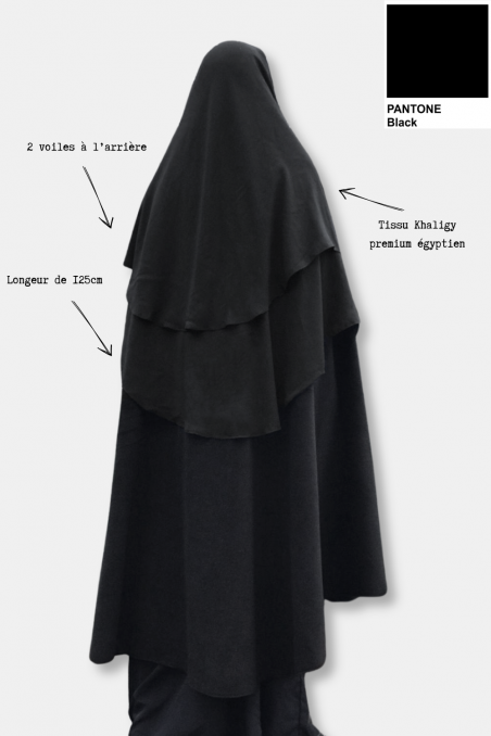 Todelt niqab med klips 1,25 m – Umm Hafsa-Niqab & Sitar-Safwa Boutique