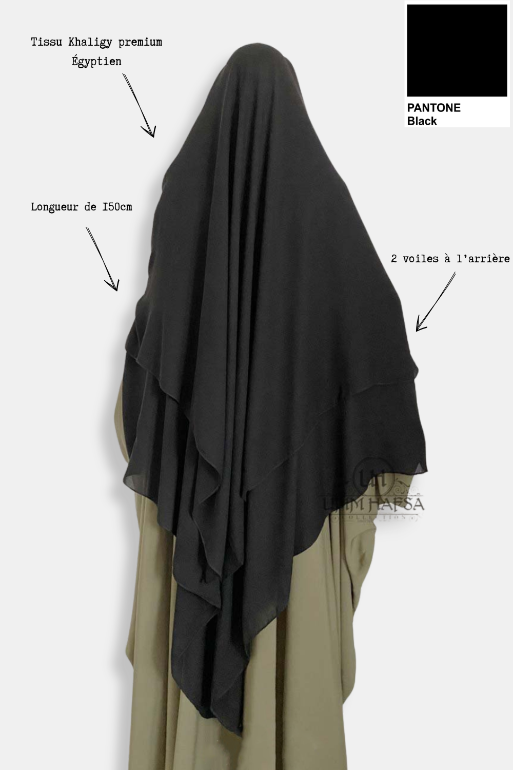 Niqab / Sitar viitta klipseillä 1,50 m – Umm Hafsa-Niqab & Sitar-Safwa Boutique