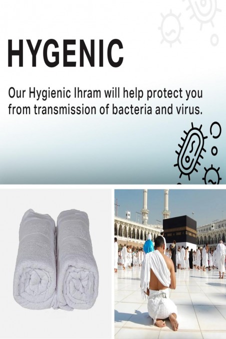 IHRAM Hajjille ja Umrahille 100 % Egyptiläinen Puuvilla - Ilman Nappeja - SAFWA-IHRAM Hajj ja Umrah-Safwa Boutique