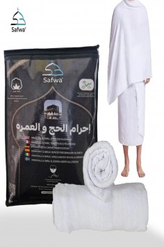 IHRAM para Hajj e Omra - 100% Algodão Egípcio - Com Botões - SAFWA
