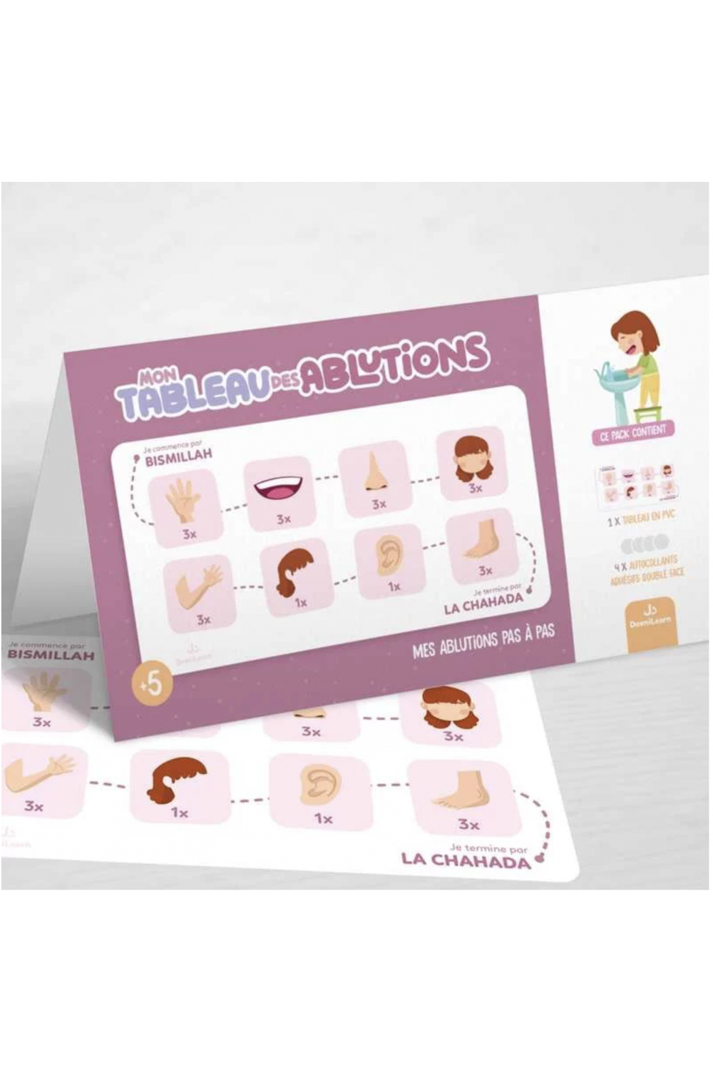 Mit ablutionsdiagram: mine ablutions trin for trin - UDGAVE DeeniLearn-Livres Enfants-Safwa Boutique