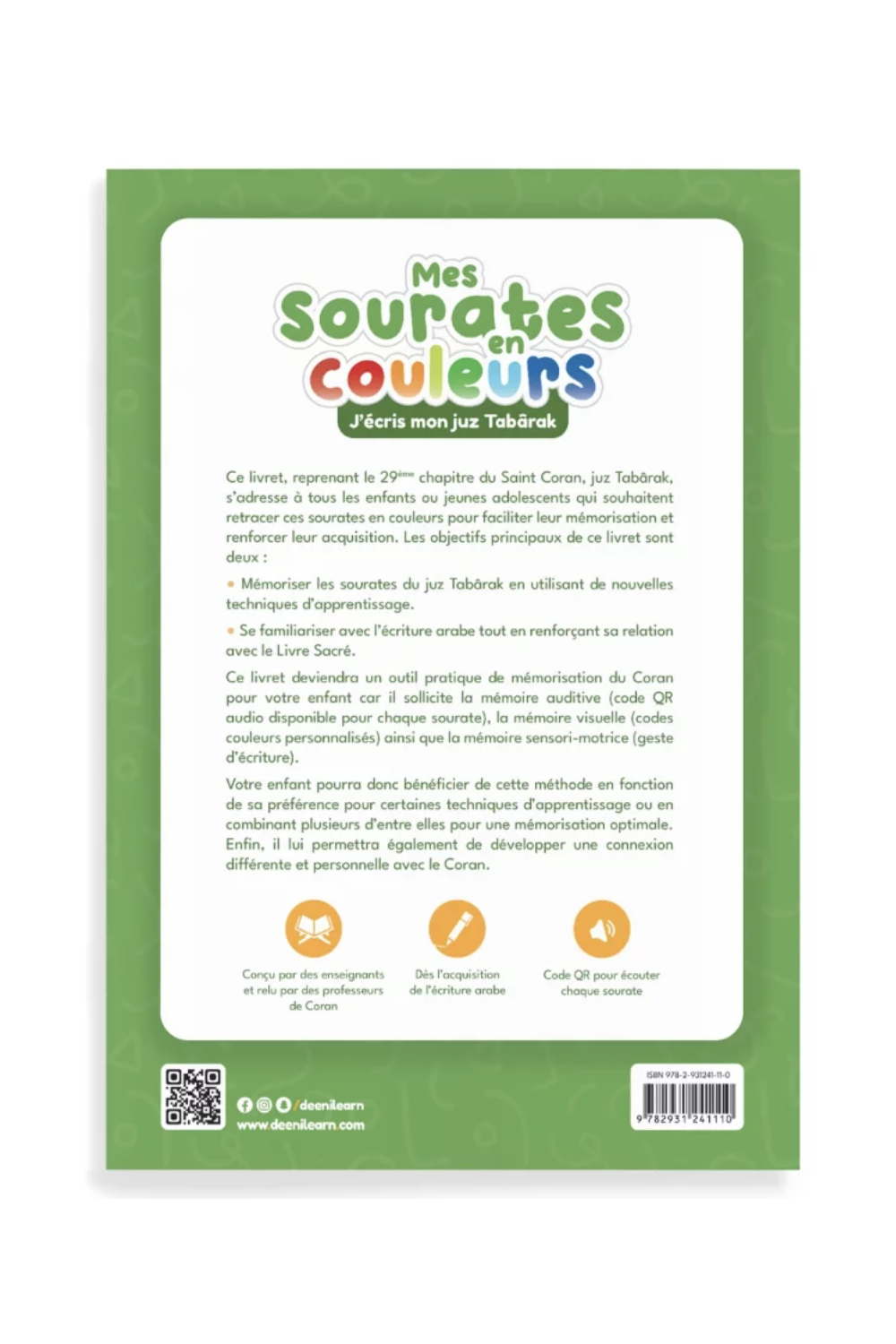 Mine suraer i farger: jeg skriver min juz Tabarâk - DeeniLearn UTGAVE-Livres Enfants-Safwa Boutique