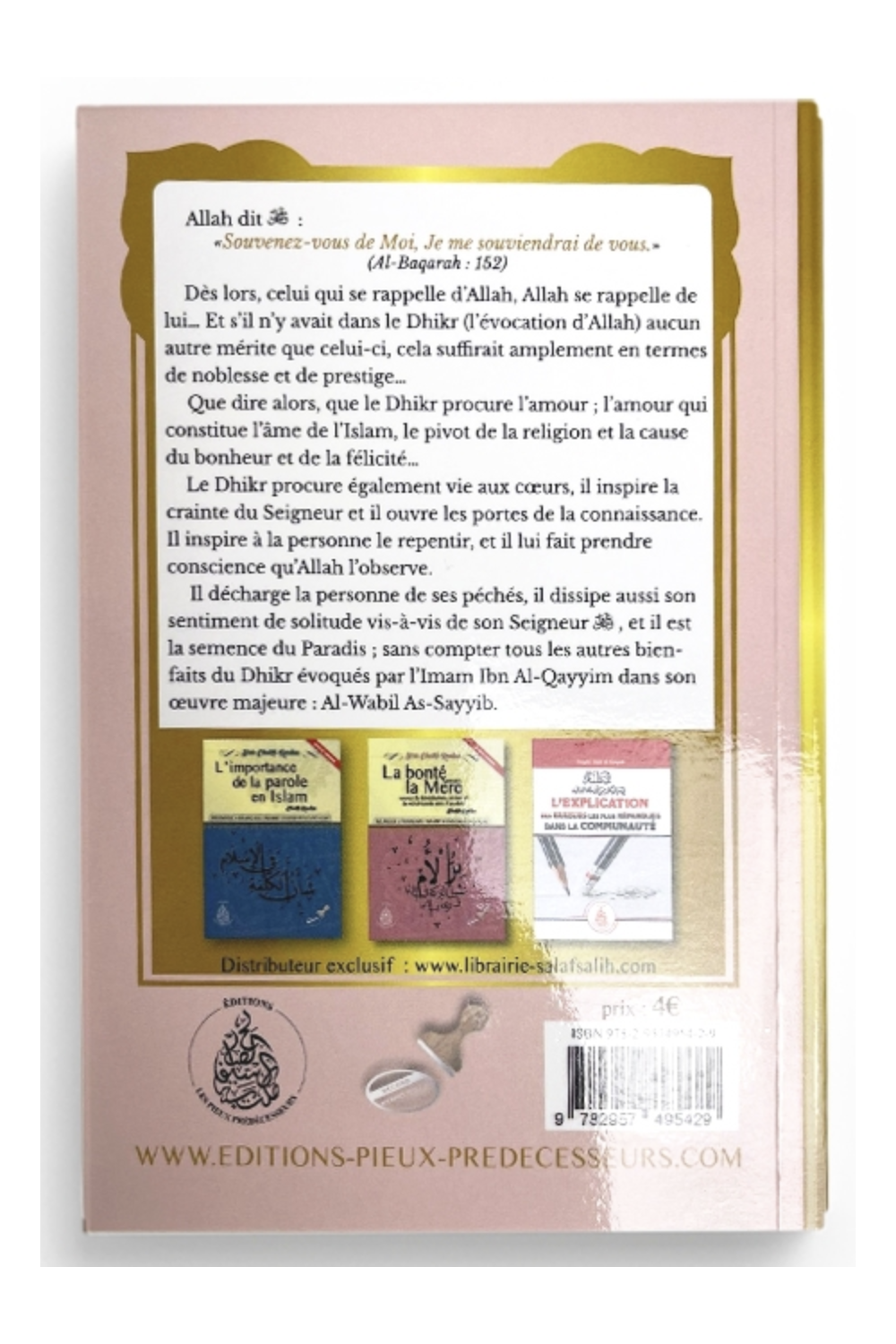 Le invocazioni del mattino e della sera, Di Sheikh Raslan - Edizioni I Pii Predecessori-Rappels & Invocations-Safwa Boutique