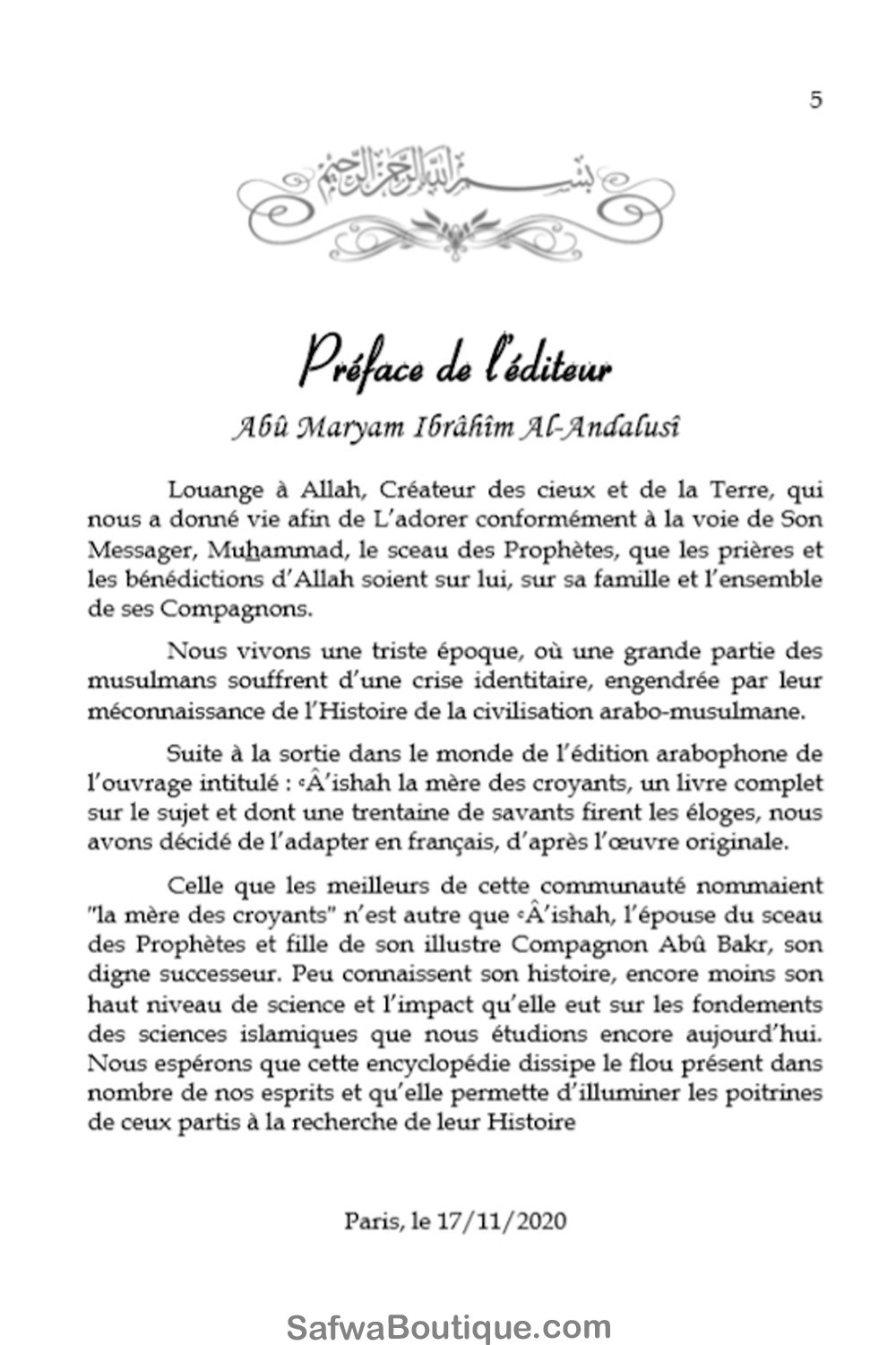 AISHA Moderen til de troende - AL IMAM-udgaver-Histoire & Biographie-Safwa Boutique