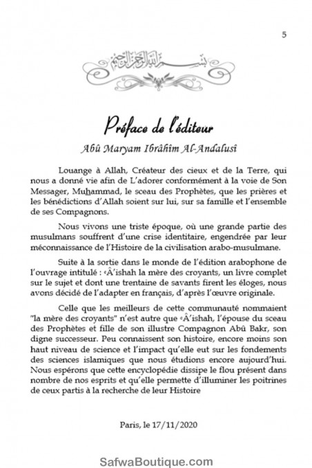 AISHA Tronföljarens moder - AL IMAM-utgåvor-Histoire & Biographie-Safwa Boutique