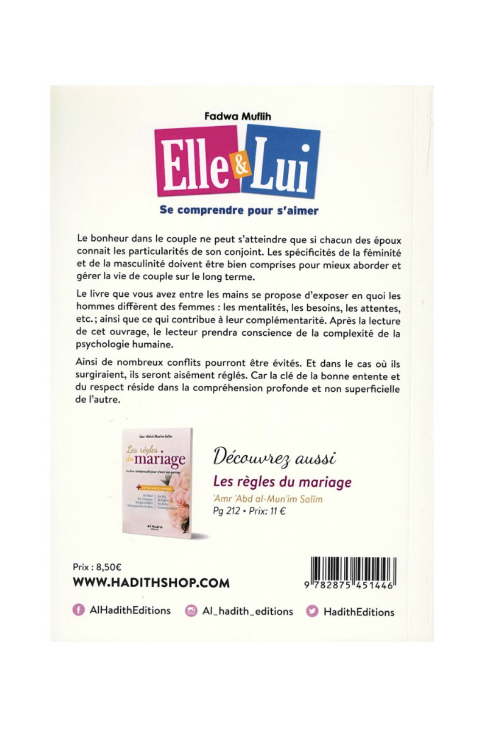 Lei & Lui: Capirsi per amarsi di Fadwa Muflih - Edizione Al-Hadith-Femme musulmane-Safwa Boutique