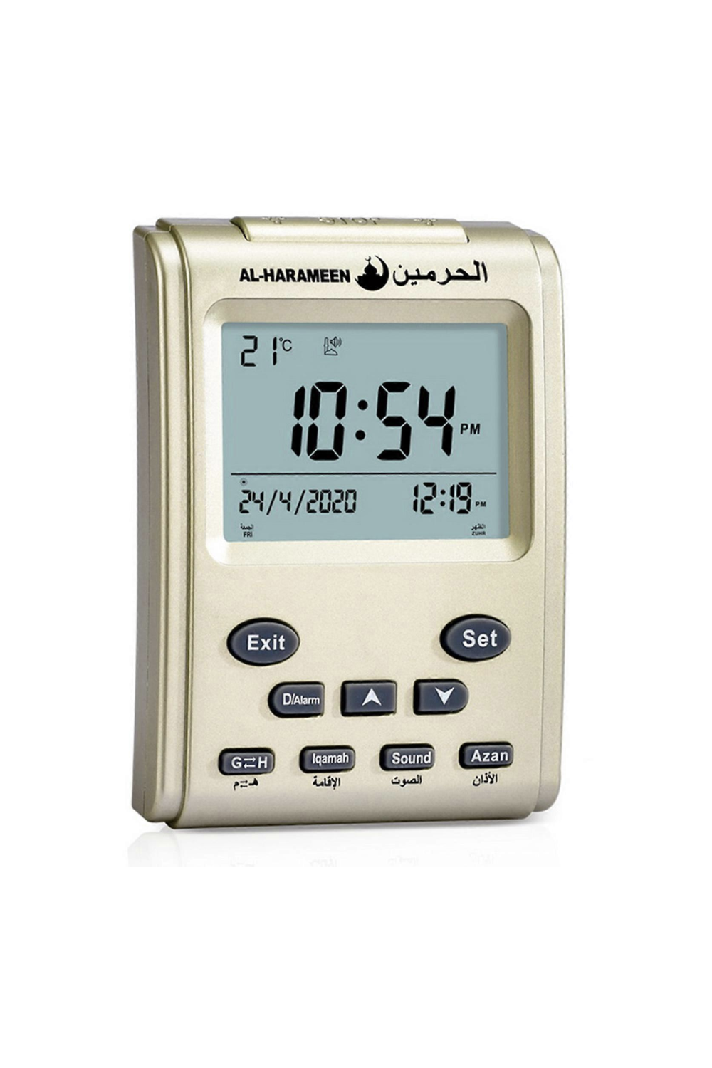 Adhan Klocka AL-HARAMEEN HA-3011, Skrivbordsklocka med Azan tidsschema, digital muslimsk väckarklocka-Montre & Horloge Adhan-Safwa Boutique