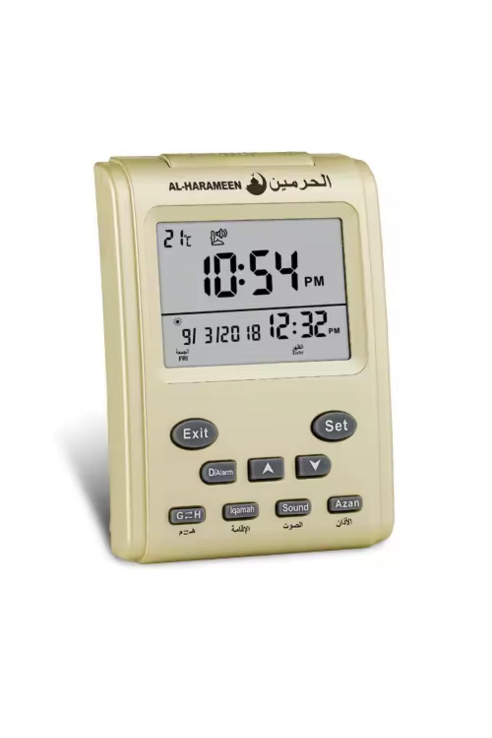 Adhan Klocka AL-HARAMEEN HA-3011, Skrivbordsklocka med Azan tidsschema, digital muslimsk väckarklocka-Montre & Horloge Adhan-Safwa Boutique