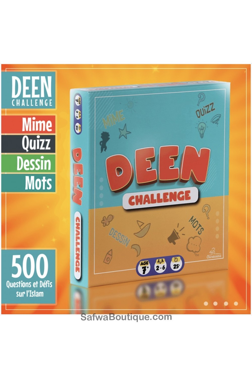 Desafío Deen: 500 Preguntas y Desafíos sobre el Islam para Pequeños y Mayores! (A partir de 7 años) - Osratouna-Jeux de société-Safwa Boutique