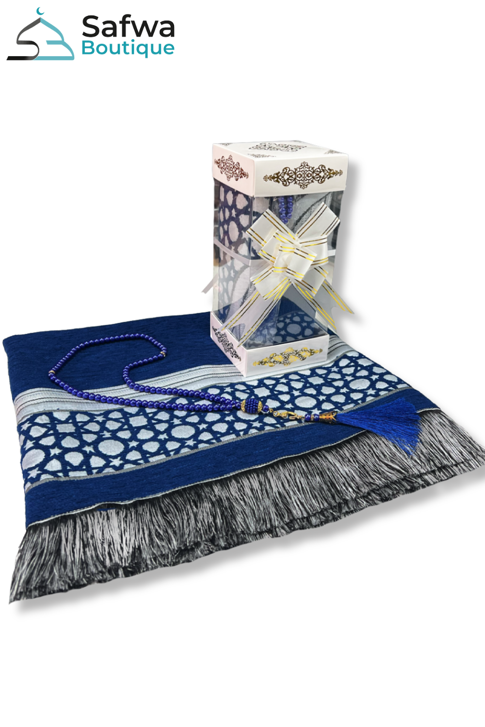 Elegant Gjennomsiktig Gaveeske - Bønneteppe & Rosenkrans (Tasbih) | Muslim Box-Gaveideer-Safwa Boutique