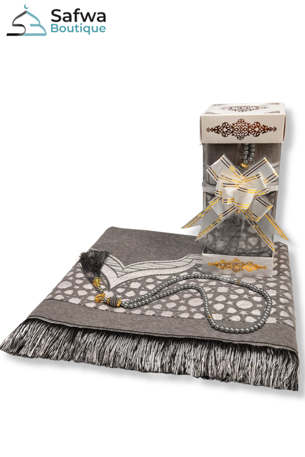 Elegant Gjennomsiktig Gaveeske - Bønneteppe & Rosenkrans (Tasbih) | Muslim Box-Gaveideer-Safwa Boutique