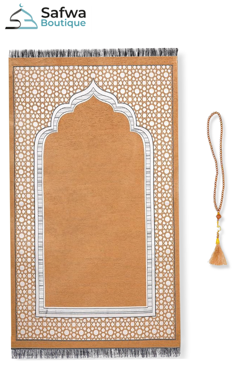 Elegant Gjennomsiktig Gaveeske - Bønneteppe & Rosenkrans (Tasbih) | Muslim Box-Gaveideer-Safwa Boutique