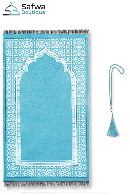 Elegant Transparent Gåvobox - Bönmatta & Rosenkrans (Tasbih) | Muslim Box-Presentidéer-Safwa Boutique