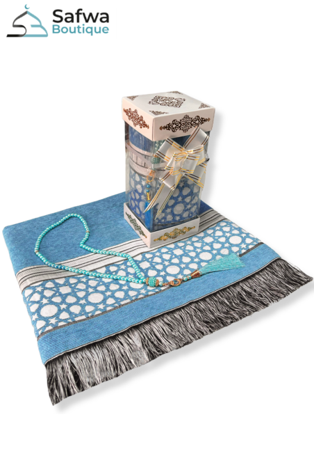 Elegant Gjennomsiktig Gaveeske - Bønneteppe & Rosenkrans (Tasbih) | Muslim Box-Gaveideer-Safwa Boutique