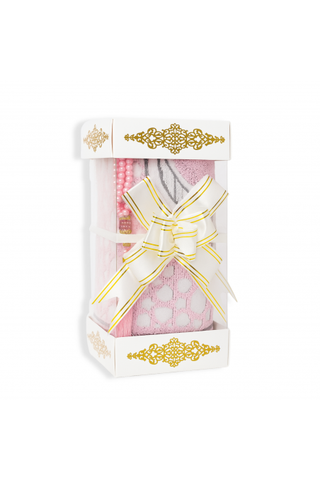 Elegant Transparent Gåvobox - Bönmatta & Rosenkrans (Tasbih) | Muslim Box-Presentidéer-Safwa Boutique