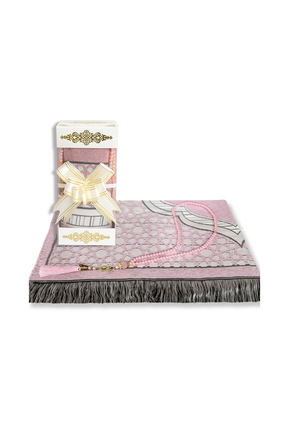 Elegant Transparent Gåvobox - Bönmatta & Rosenkrans (Tasbih) | Muslim Box-Presentidéer-Safwa Boutique