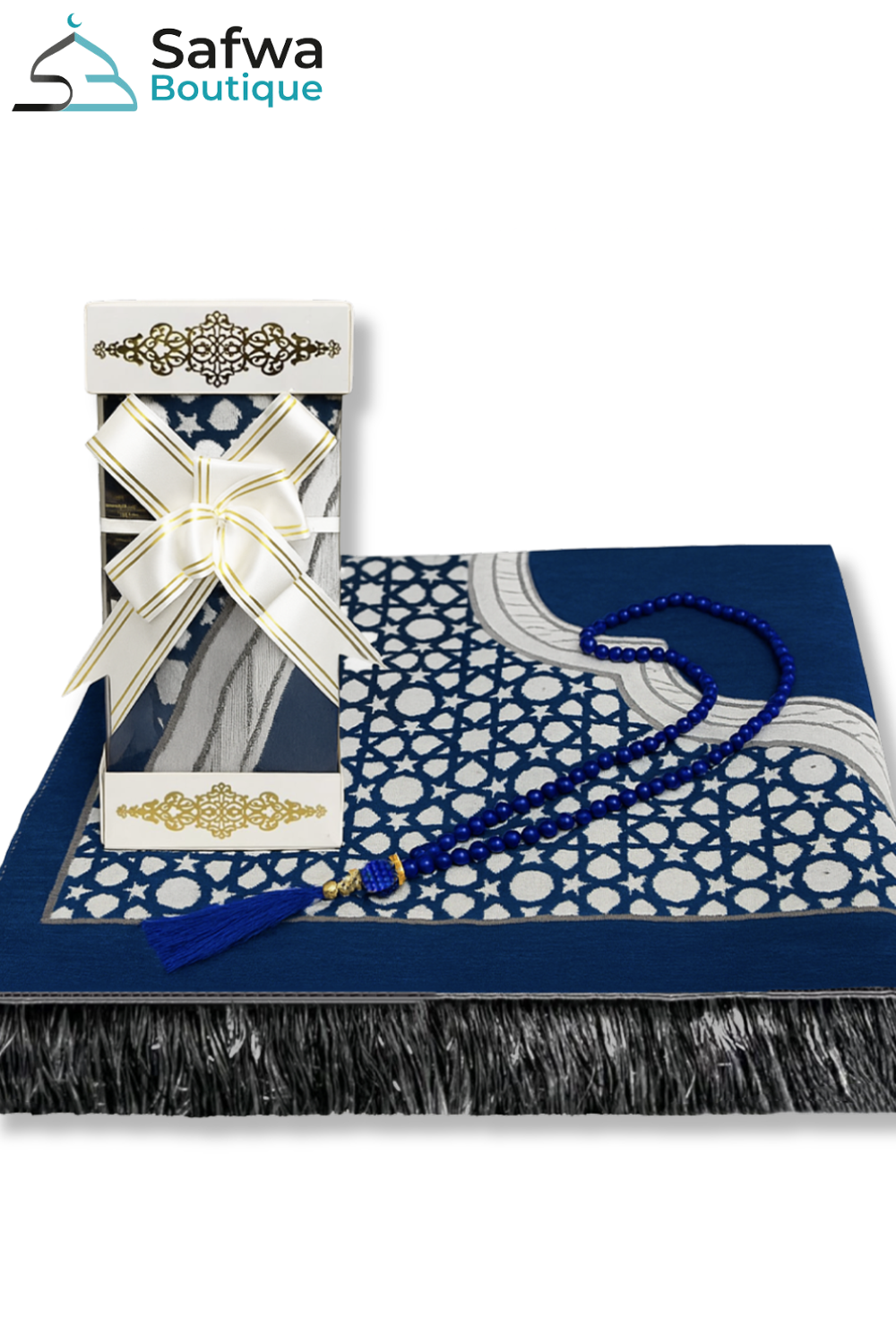 Elegant Transparent Gåvobox - Bönmatta & Rosenkrans (Tasbih) | Muslim Box-Presentidéer-Safwa Boutique