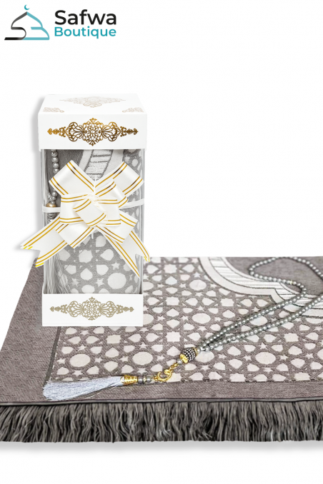 Elegant Gjennomsiktig Gaveeske - Bønneteppe & Rosenkrans (Tasbih) | Muslim Box-Gaveideer-Safwa Boutique