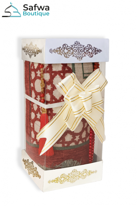 Elegantti Läpinäkyvä Lahjapakkaus - Rukousmatto & Rukousnauha (Tasbih) | Muslim Box-Lahjaideoita-Safwa Boutique