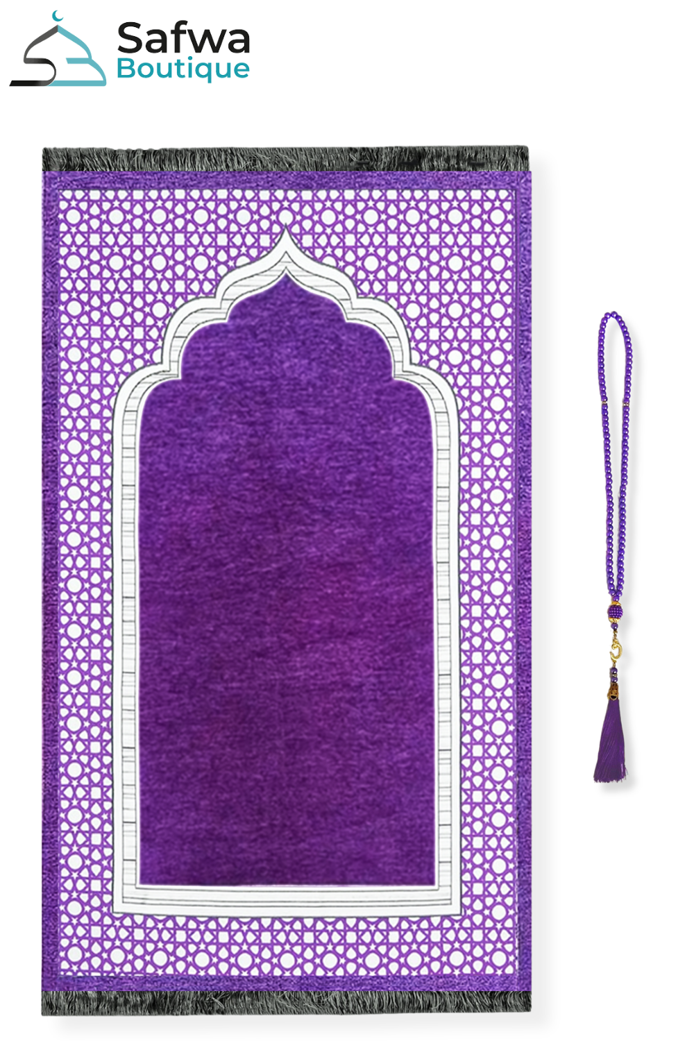 Elegant Transparent Gåvobox - Bönmatta & Rosenkrans (Tasbih) | Muslim Box-Presentidéer-Safwa Boutique