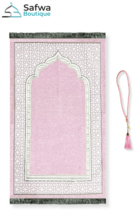 Elegant Gjennomsiktig Gaveeske - Bønneteppe & Rosenkrans (Tasbih) | Muslim Box-Gaveideer-Safwa Boutique