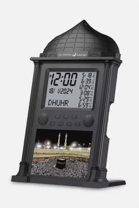 Relógio Adhan de parede automático AL-HARAMEEN HA-4004 – Horários de oração, Qibla, Calendários Hijri e Gregoriano-Montre & Horloge Adhan-Safwa Boutique