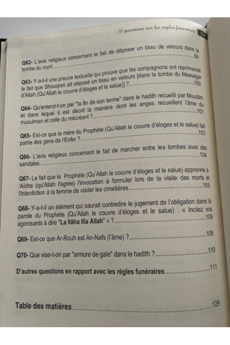 70 Questions sur les Règles Funéraires - Shaykh Ibn Uthaymine-Fiqh-Safwa Boutique