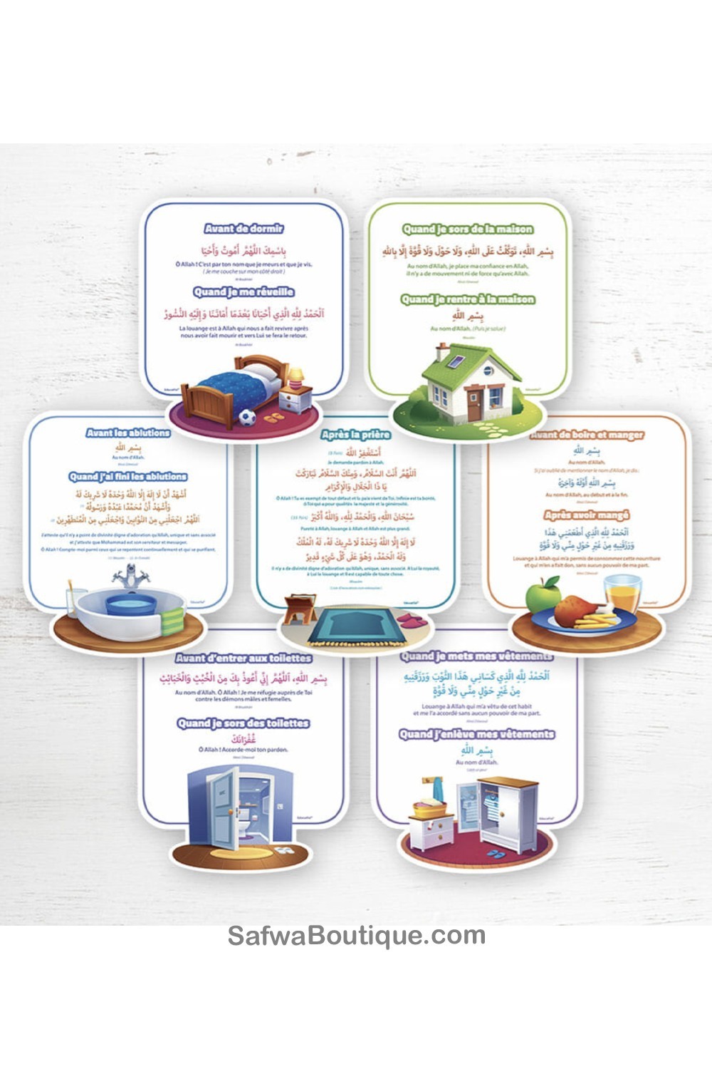 Ensimmäiset rukoukseni - ripustettavat kortit - EDUCATFAL-Rappels & Invocations-Safwa Boutique