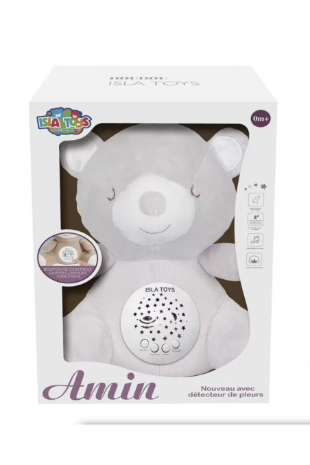 Orsetto di Peluche Luce Notturna Coranica con Rilevatore di Pianto – Isla Toys | Luce Notturna 3 in 1 per Bambino-jeux educatifs-Safwa Boutique