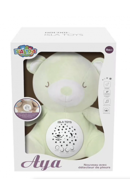 Teddybeer Koran Nachtlampje met Huildetector – Isla Toys | 3-in-1 Babynachtlampje-jeux educatifs-Safwa Boutique