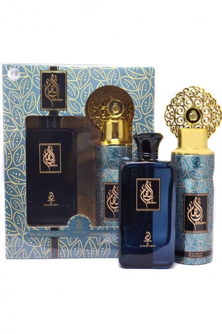 Estuche de Perfume de Oriente ELHAM - agua de perfume 100ml & Desodorante 200ml - Mis Perfumes Dubái-Accueil-Safwa Boutique