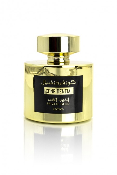 Eau de Parfum Confidential Private Gold 100mL Lattafa - Lattafa Perfumes Dubaï-Parfums Dubaï-Safwa Boutique