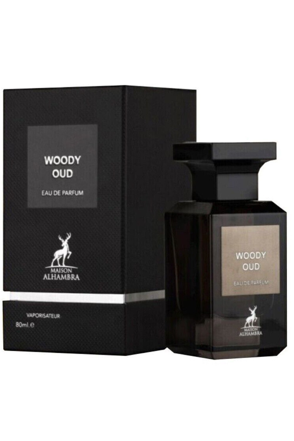 Agua de Perfume Woody Oud 80mL ALHAMBRA - Casa Alhambra Perfumes Dubái-Parfums Dubaï-Safwa Boutique